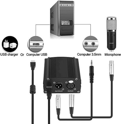 USB Phantom de 1 canal Portátil 48V USB XLR - Imagem 3