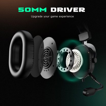 Headset Fifine H6 com Microfone RGB para Jogos, Surround 7.1 - Image 3