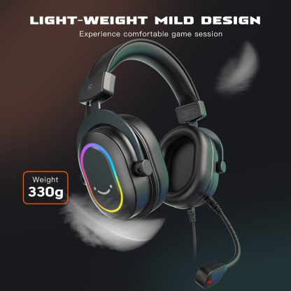 Headset Fifine H6 com Microfone RGB para Jogos, Surround 7.1 - Image 5